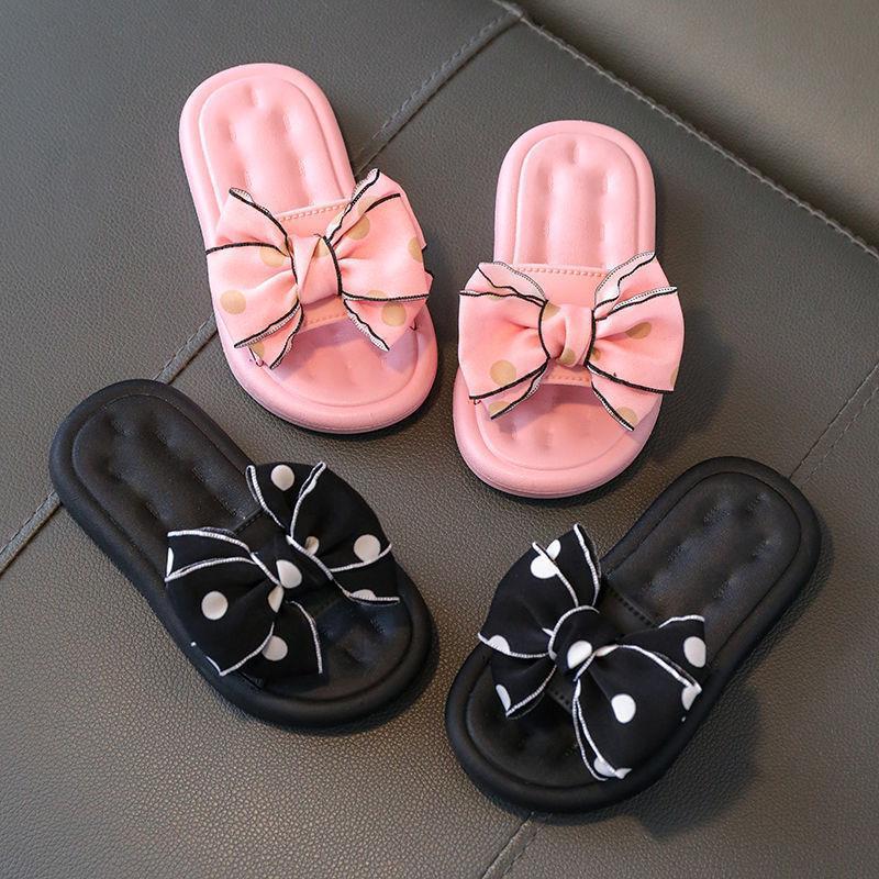 Children Kids Baby Fashion Girls Bowknot Princess Soft Sole Outer Slippers Shoes