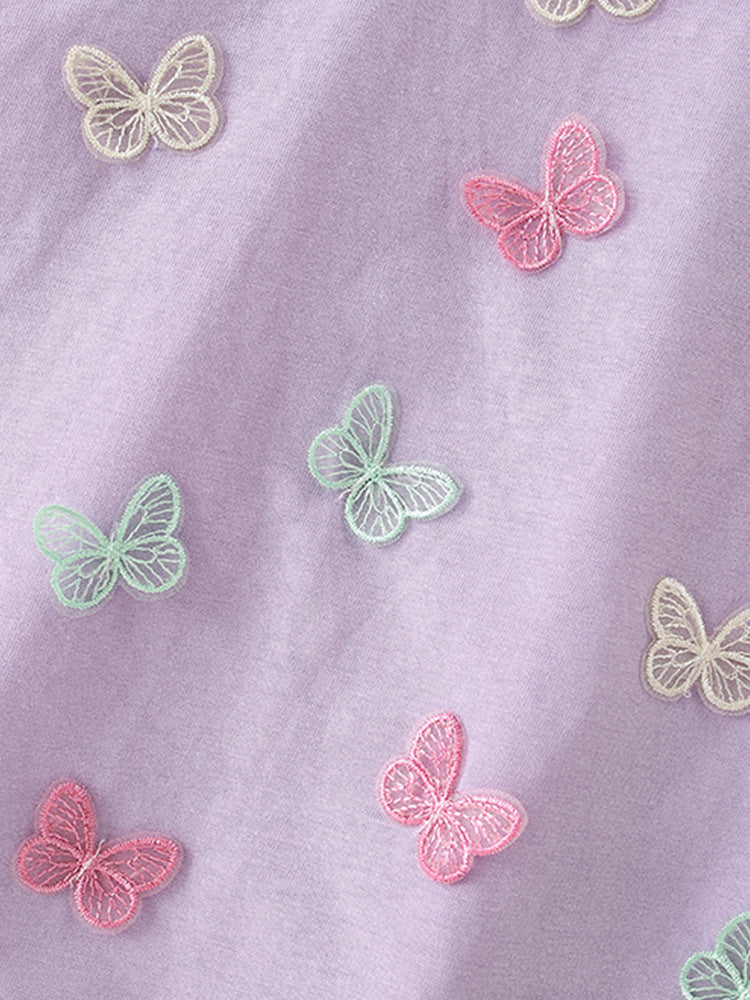Children Fashion Butterfly Short-Sleeved T-Shirt