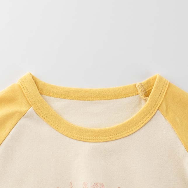 Kids Toddler Girls Casual Cute Versatile Cartoon Letters Print Long Sleeve Round Neck T-Shirt