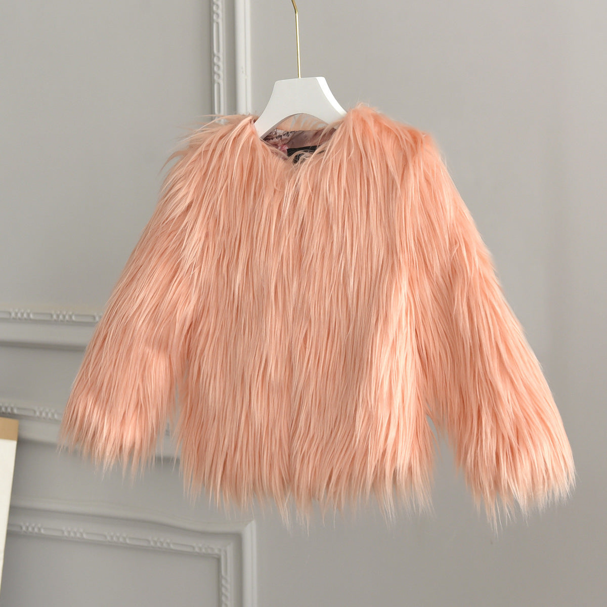 Winter Kids Toddler Girls Faux Fur Plush Solid Coat