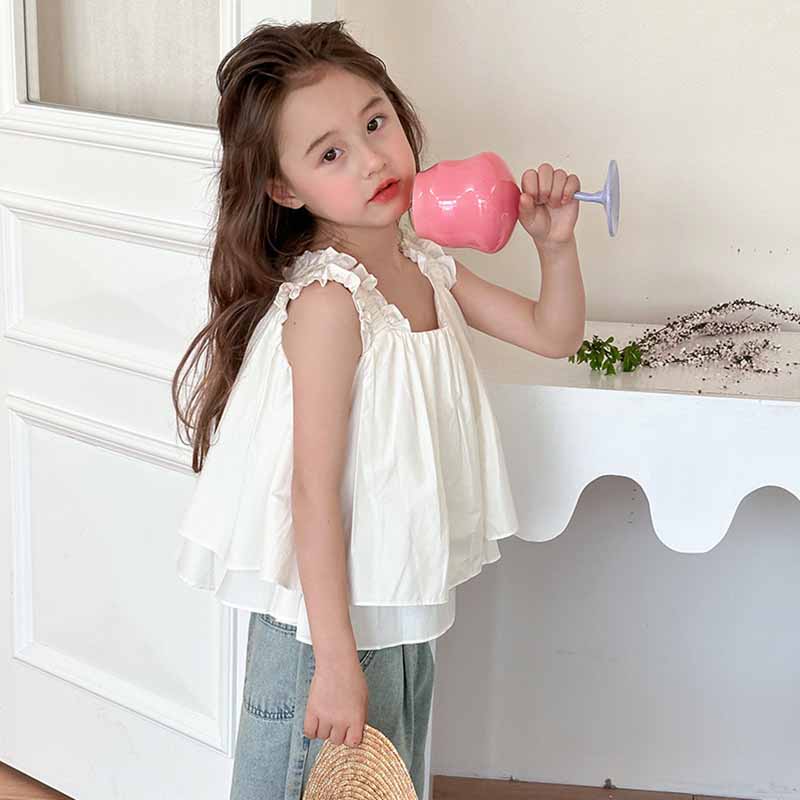 Kids Toddler Big Girls Casual Cute Solid Color Sleeveless Camisole