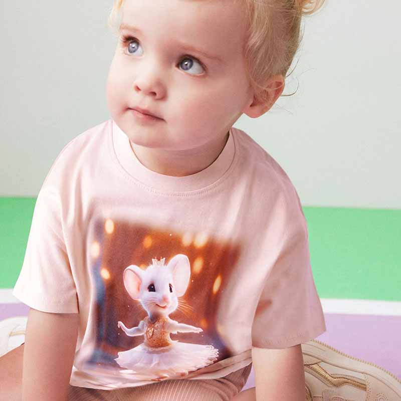 Kids Toddler Girls Casual Cartoon Print Short Sleeve T-Shirt Shorts Sets