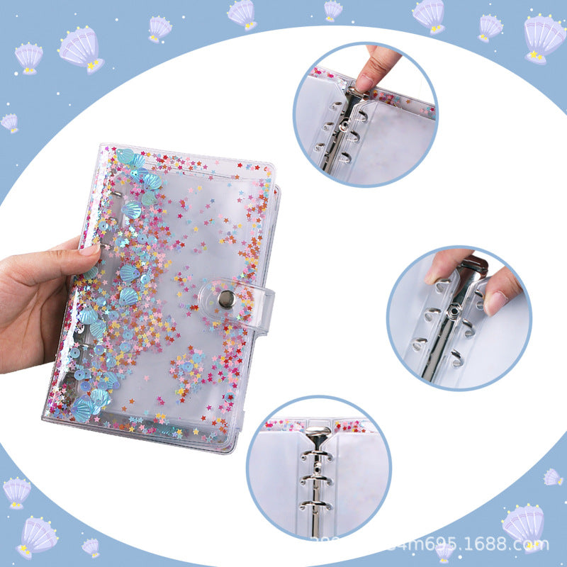 Transparent Creative A6 Binder Zipper Bag Notebook