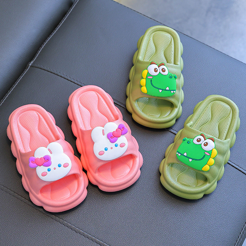 Kids Boys Girls Casual Cute Cartoon Thick-Soled Slippers