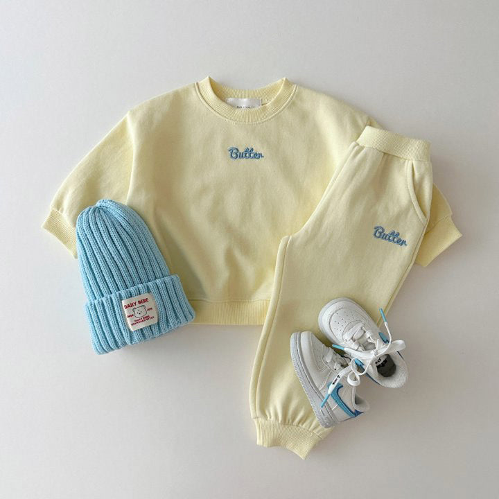 Autumn Kids Cand Color Toddler Girls Boys Cotton Letter Sweatshirt Pants Set