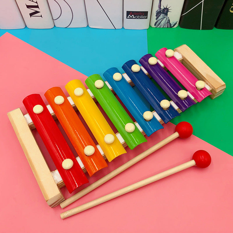 Baby Early Education Intelligence Color Octave Wooden Hand-knocking Toy