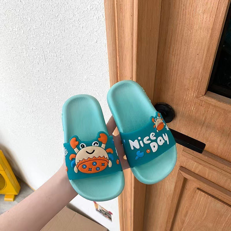 Children Kids Baby Fashion Girls Boys Casual Cartoon Cute Crab Home Non-Slip Slippers Shoes