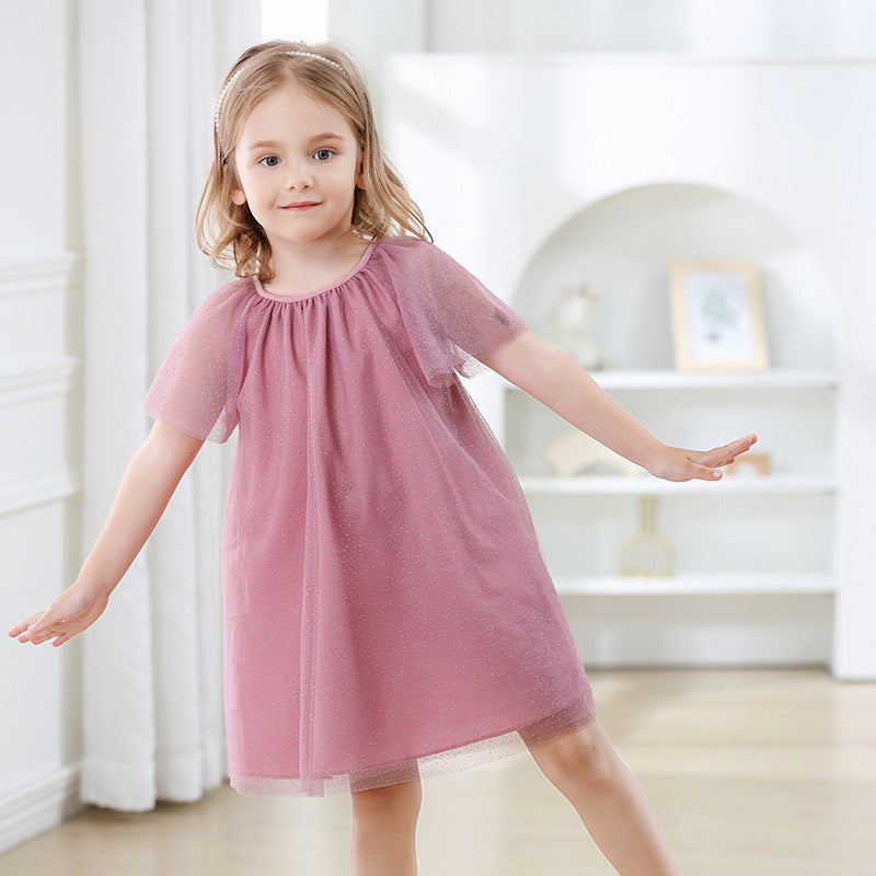 Toddler Girls Summer Mesh Star Cute Dress