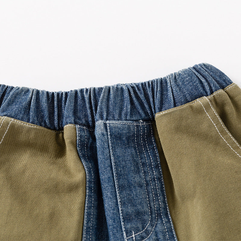 Kids Toddler Boys Casual Cute Stitching Denim Shorts