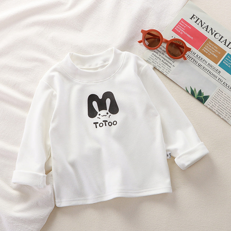 Kids Toddler Big Boys Girls Casual Cute Cartoon Alphabet Print Fleeces Long Sleeve T-Shirt