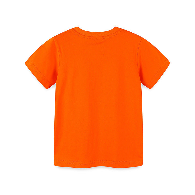 Kids Toddler Boys Girls Casual Cute Cartoon Print Short Sleeve Round Neck T-Shirt