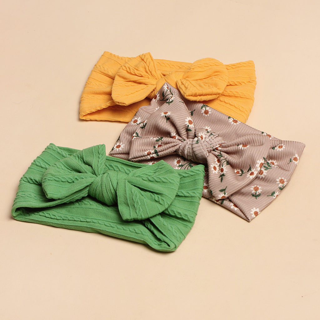3pcs Spring Summer Baby Headscarf Children Cute Hair Bow Accessories