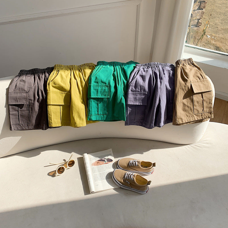 Children Kids Baby Fashion Girls Boys Casual Solid Color Shorts