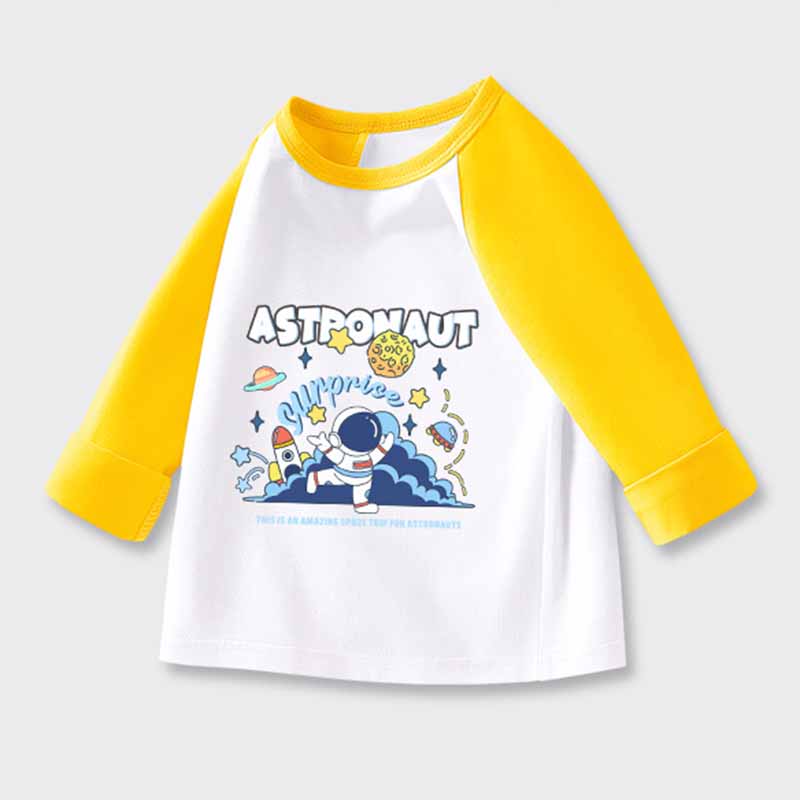 Kids Toddler Boys Girls Casual Cute Cartoon Print Long Sleeve Round Neck T-Shirt