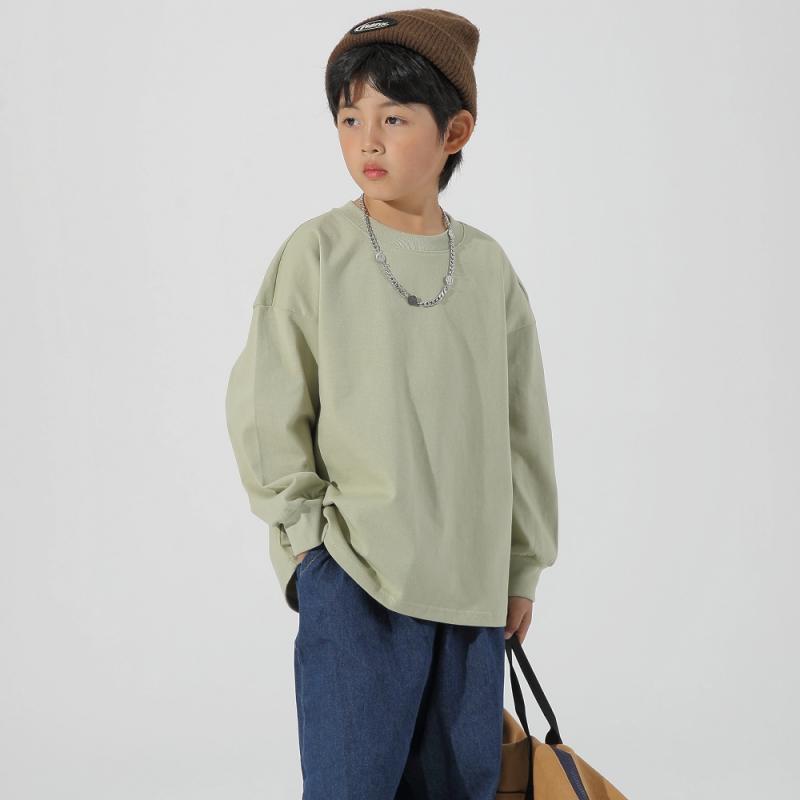 Children'S Casual Cotton Custom Logo Long Sleeve T-Shirt