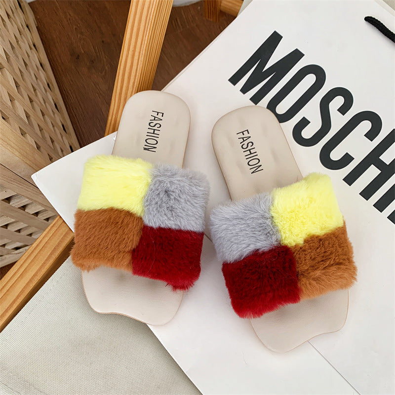 Children Kids Toddlers Girls Cute Color Blocking Slippers Shoes