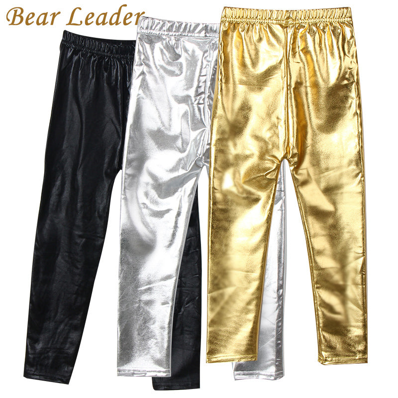 5pcs/set Kids Girls Basic Solid Color Elastic Pants