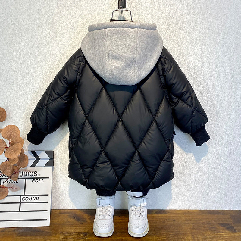 Winter Teen Kid Casual Warm Hooded Coat