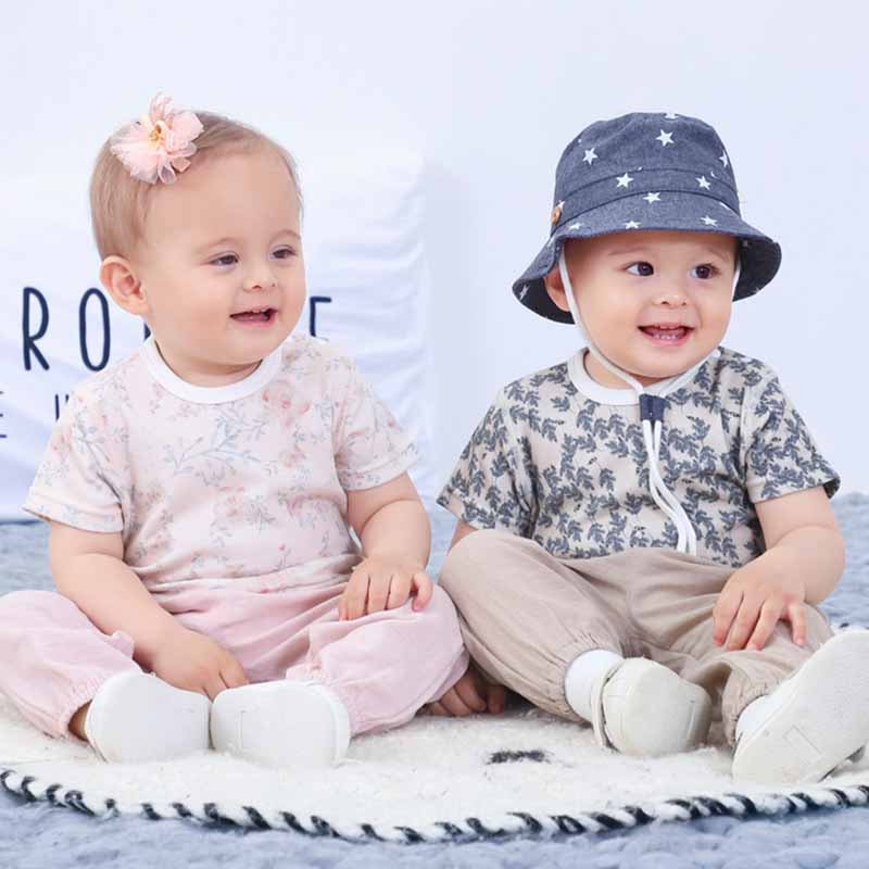 Kids Toddler Boys Girls Casual Cute Tiny Flower Print Short Sleeve Round Neck T-Shirt
