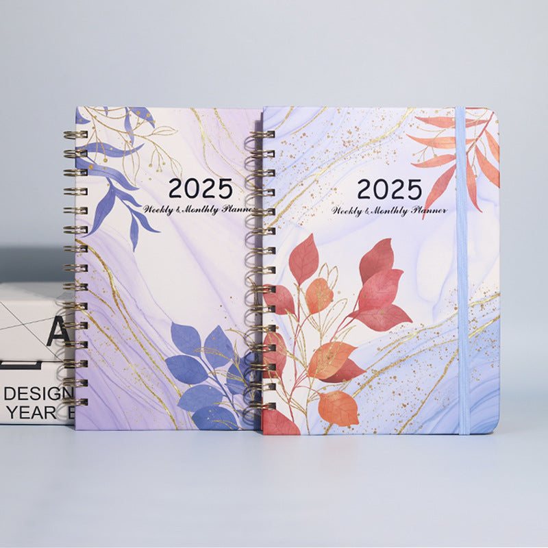 2025 Flowers English Plan Coil Notebook