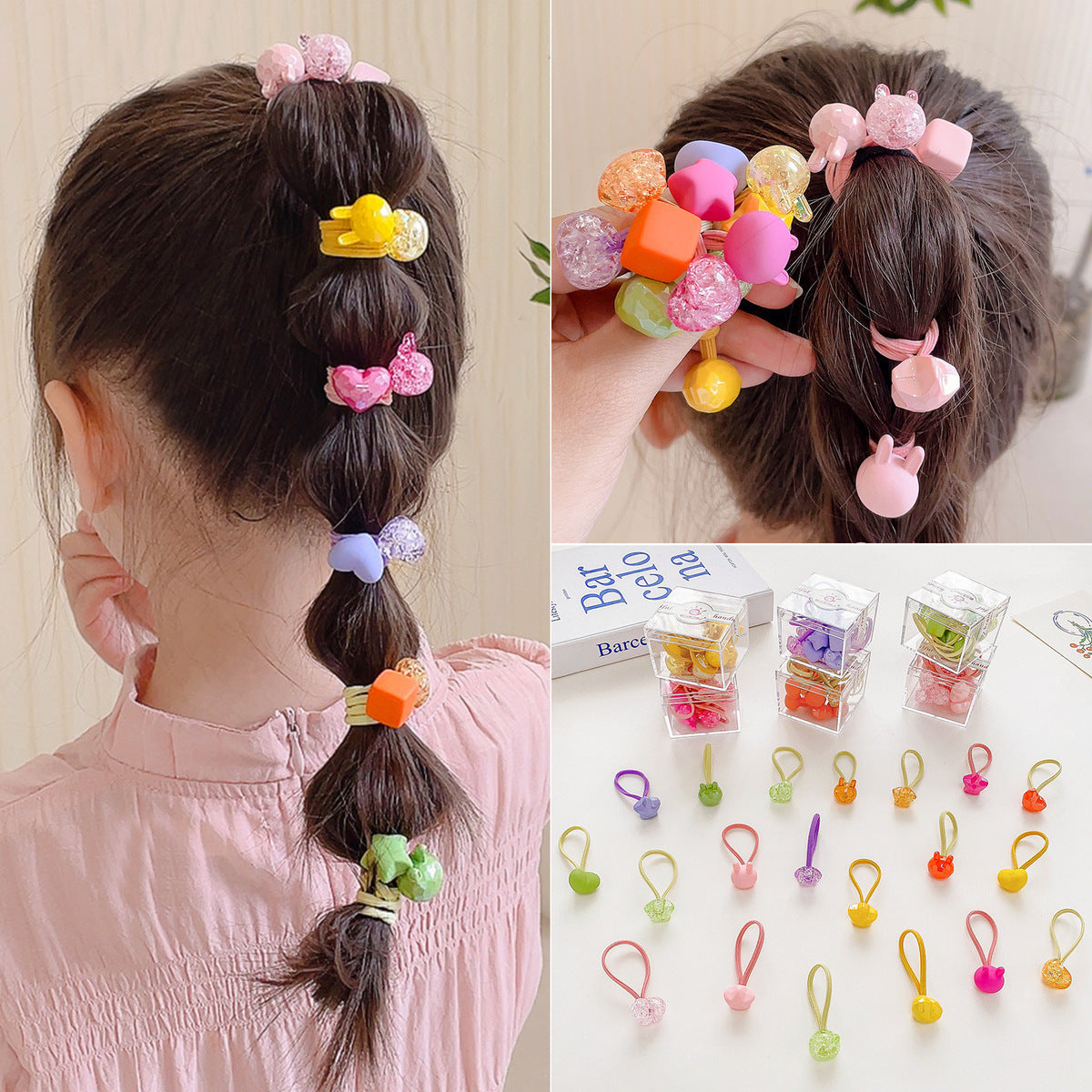 Cartoon Children Hair Ring Does Not Hurt The Hair Candy Color Hair Accessories
