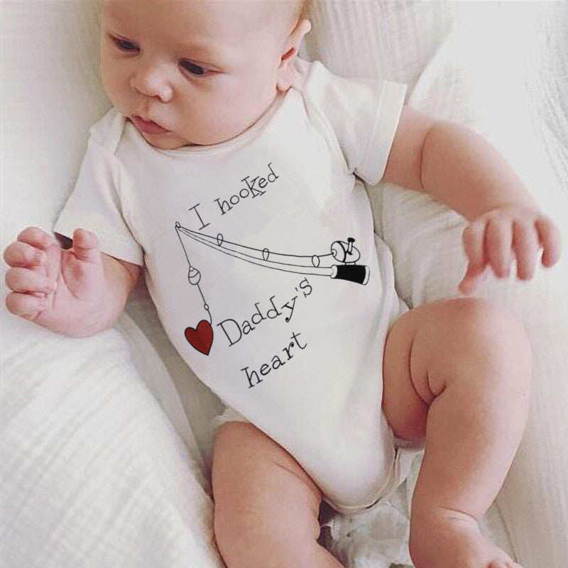 Baby Basic Letter Round Neck Short Sleeve Casual Romper