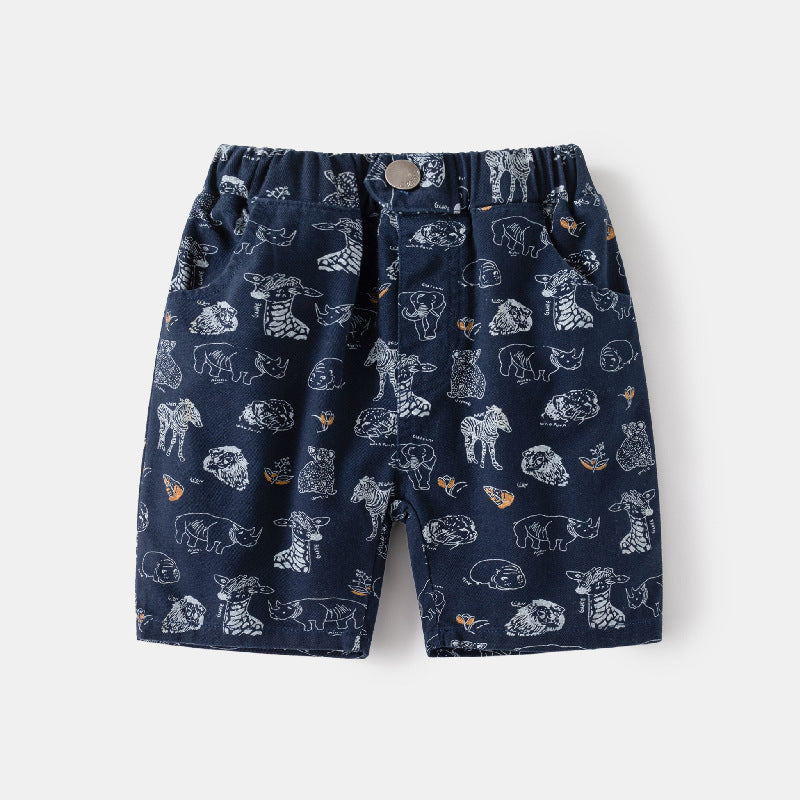 Kids Toddler Boys Casual Cute Cartoon Animal Print Shorts