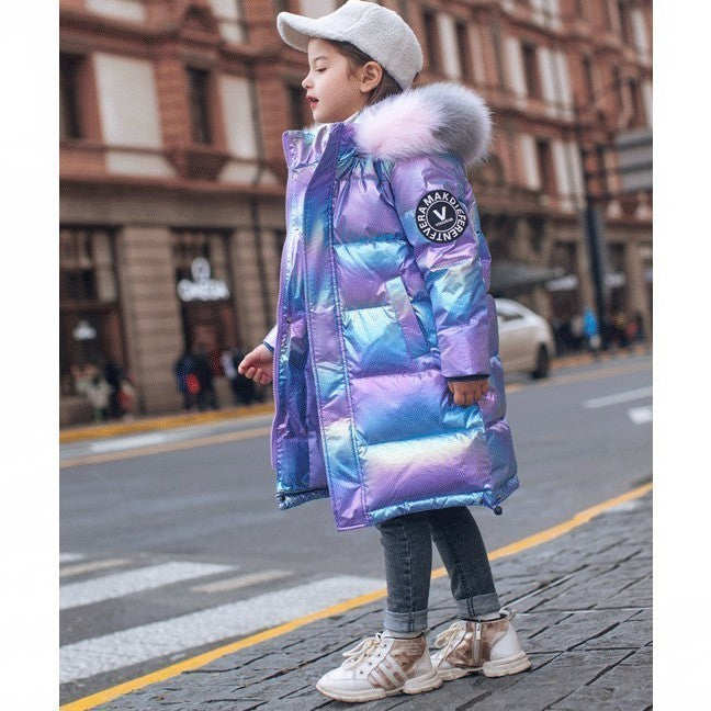 Winter Children Kids Toddlers Girls Bright Color Hooded Warm Padded Coat