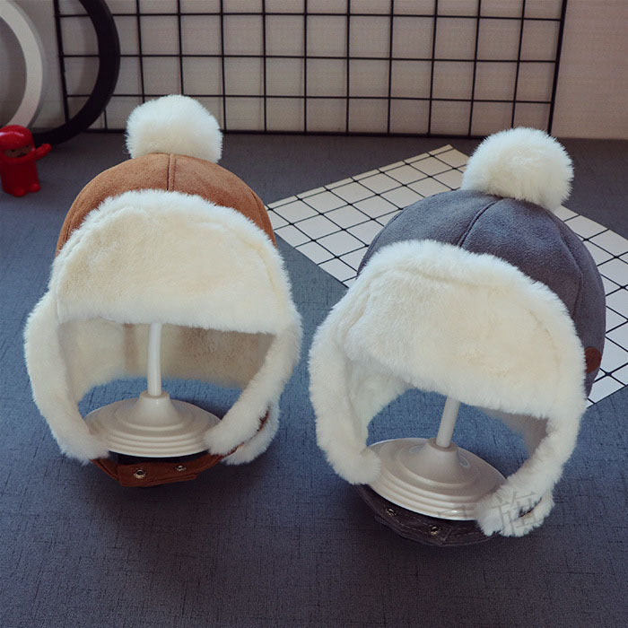 Toddlers Newborn Baby Plus Velvet Warm Ear Protection Hat