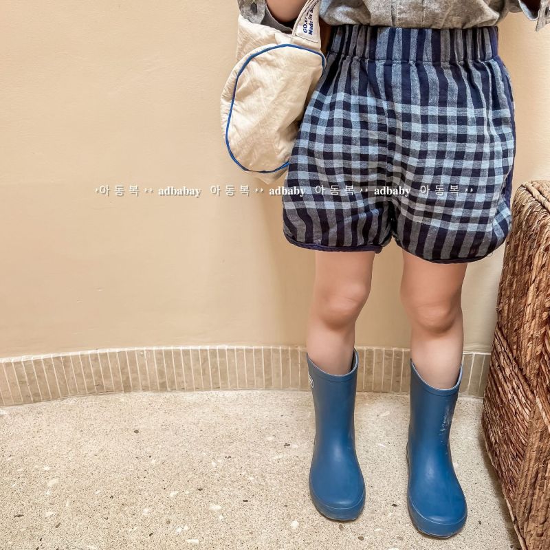 Kids Girls Casual Stripe Plaid Color Blocking Elastic Waist Loose Shorts