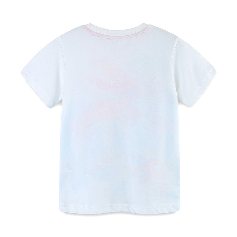 Kids Toddler Boys Casual Cute Cartoon Print Short Sleeve Round Neck T-Shirt