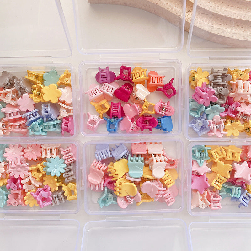 20pieces/set Basic Candy Color Daisy Four Leaf Clover Crown Paw Flower Heart Hair Clip