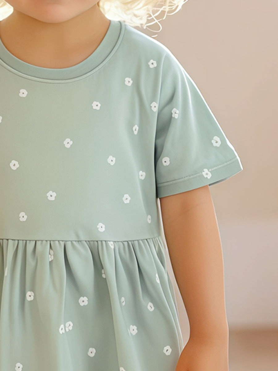 Kids Toddler Girls Casual Cute Short Sleeve Dress