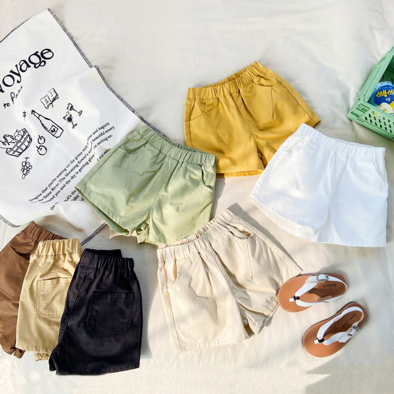 Children Kids Baby Fashion Girls Casual Solid Color Shorts