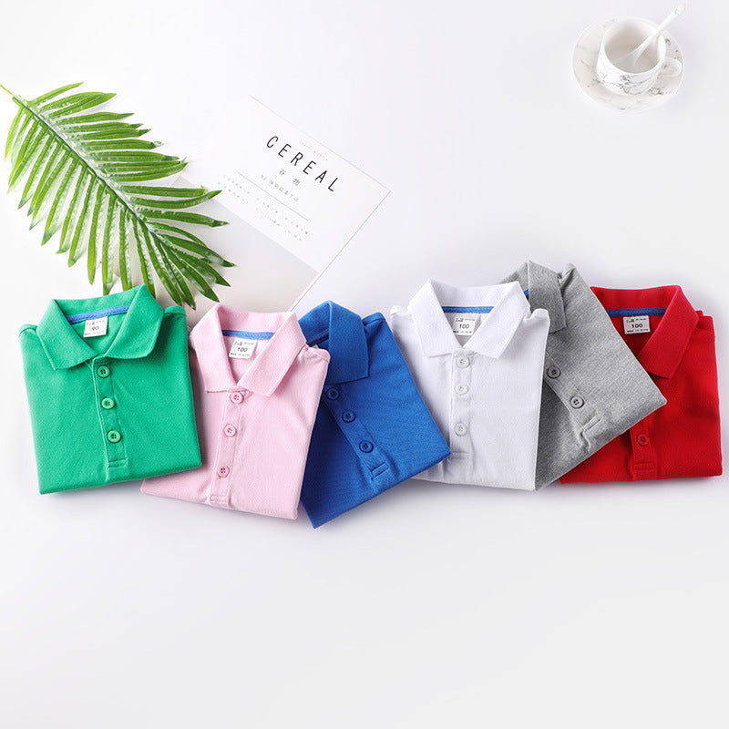 Children Kids Toddlers Fashion Boys Girls Solid Color Long Sleeve Basic Polo T-Shirt