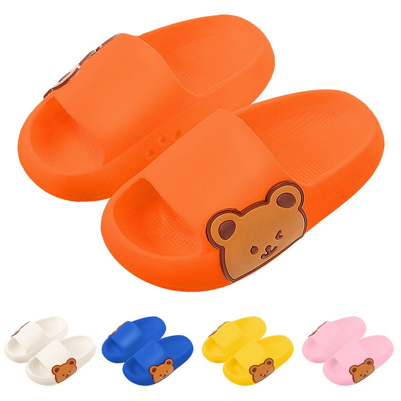 Kids Slip-on Cartoon Bear Cute Home Bath Beach Summer Lightweight Slippers Shoes
