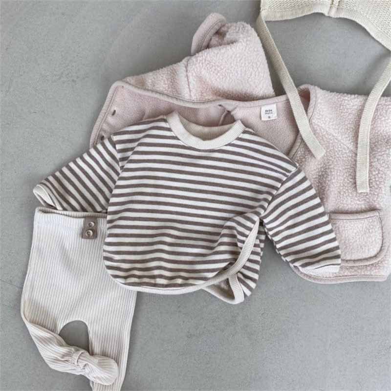 Kids Baby Boys Girls Spring Casual Cute Stripe Print Long Sleeve T-Shirt