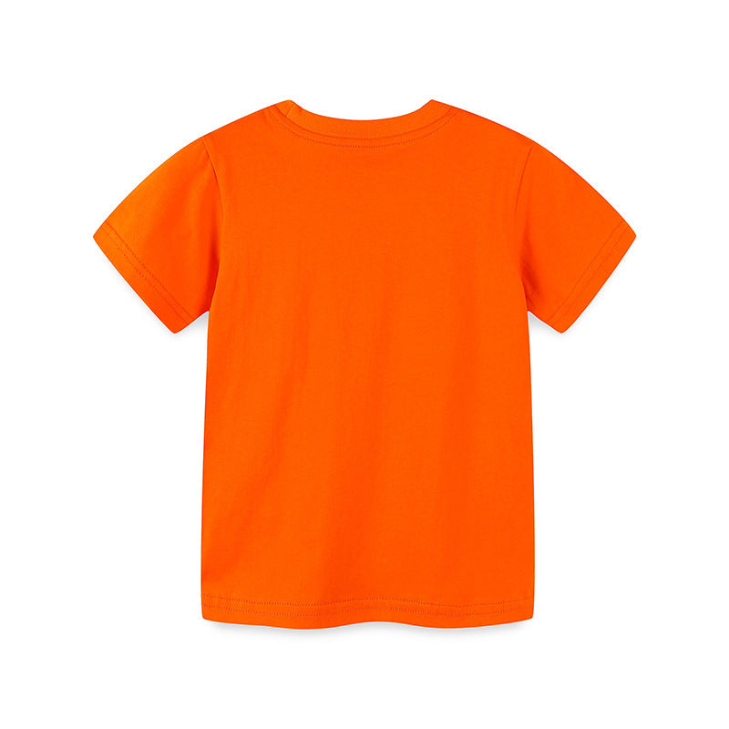 Kids Toddler Boys Casual Cartoon Print Short Sleeve Round Neck T-Shirt