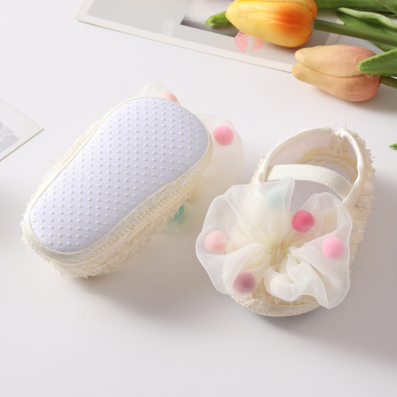 Toddlers Newborn Baby Girls Soft Bottom Non-Slip Bow Shoes And Headband