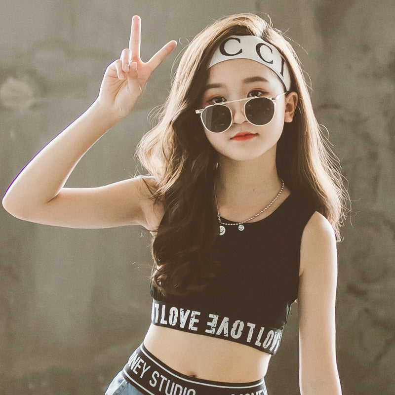 Children Kids Baby Fashion Girls Casual Basic Sleeveless Letter Print T-Shirt Vest