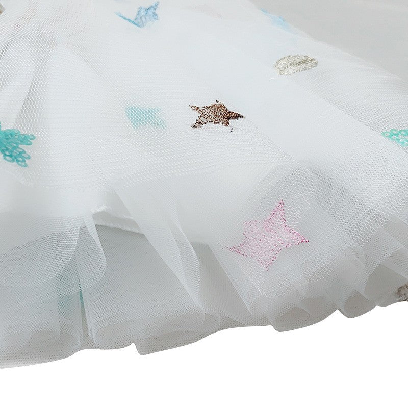 Kids Toddler Girls Simple Sequin Star Mesh Tutu Skirt