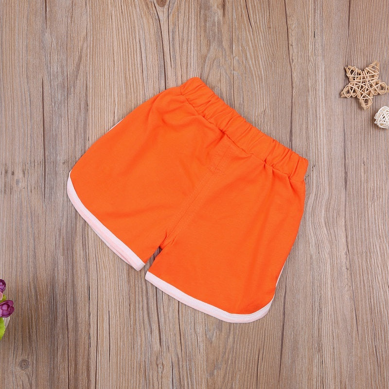 Kids Girls Casual Rainbow Pattern Sporty Elastic Waist Shorts