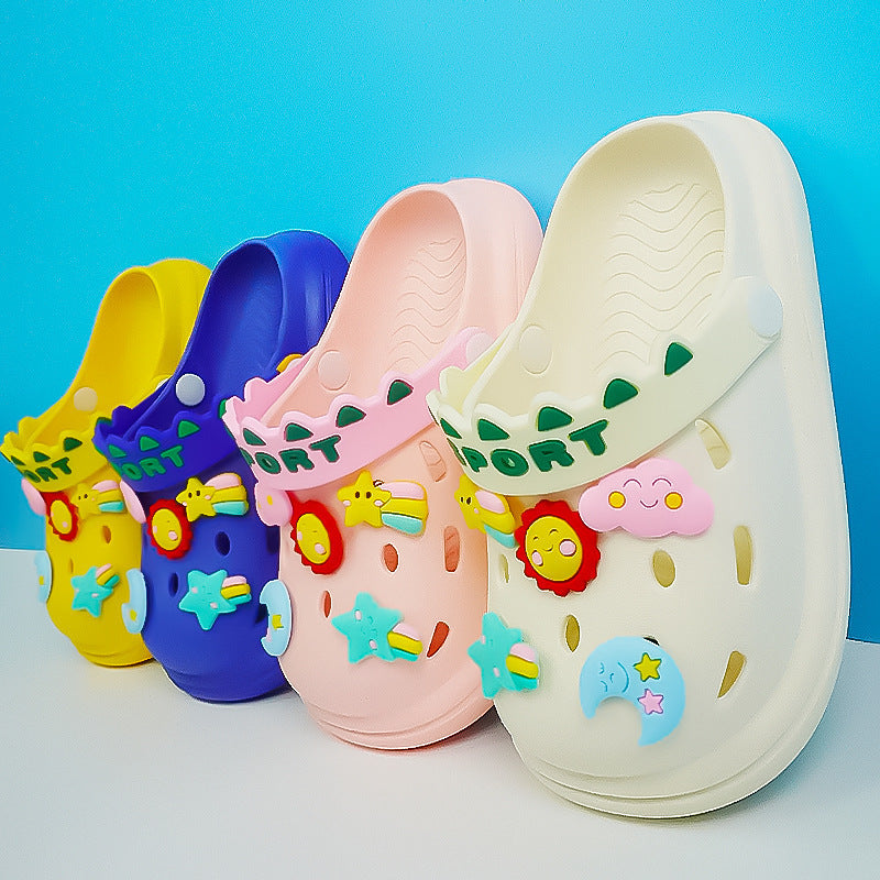 Children Kids Baby Fashion Girls Boys Casual Sun Moon Soft Sole Casual Clogs Slippers Shoes