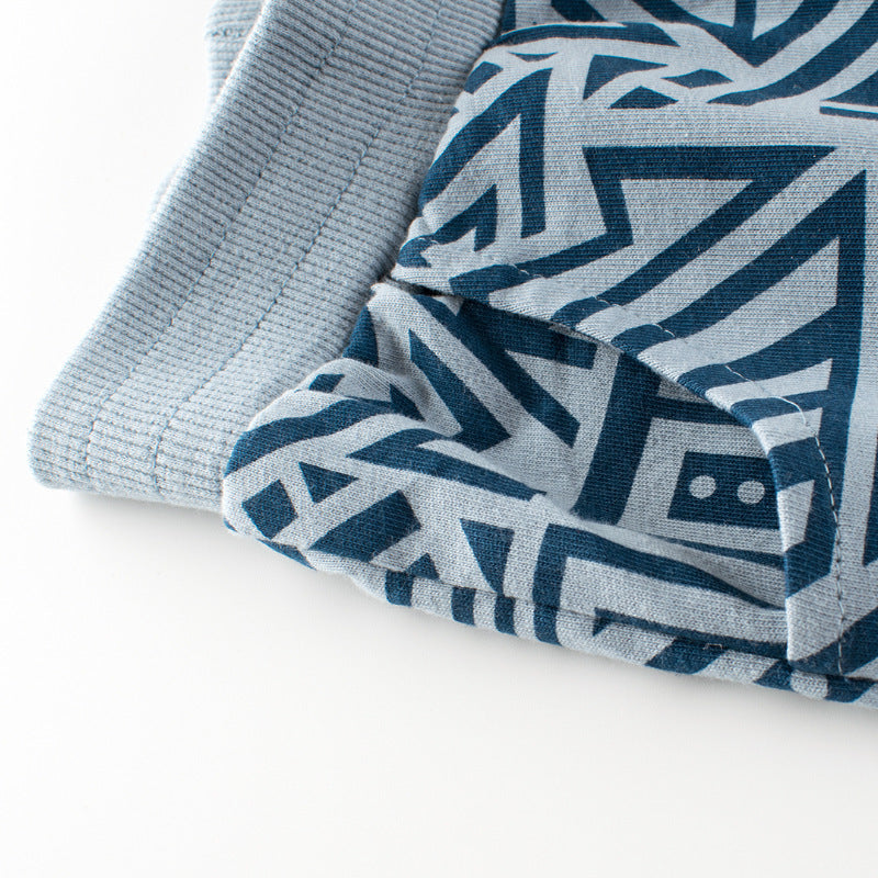 Kids Boys Basic Geometric Pattern All Over Print Elastic Casual Shorts
