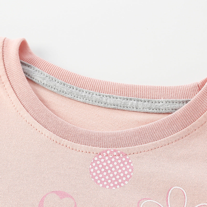 Children Kids Toddlers Fashion Girls Long Sleeve Round Neck Cute Rabbit Print T-Shirt