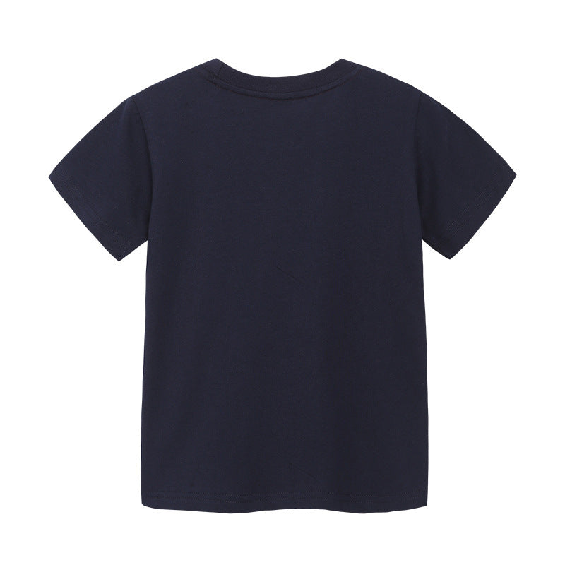 Kids Toddler Boys Girls Casual Cute Cartoon Print Short Sleeve Round Neck T-Shirt