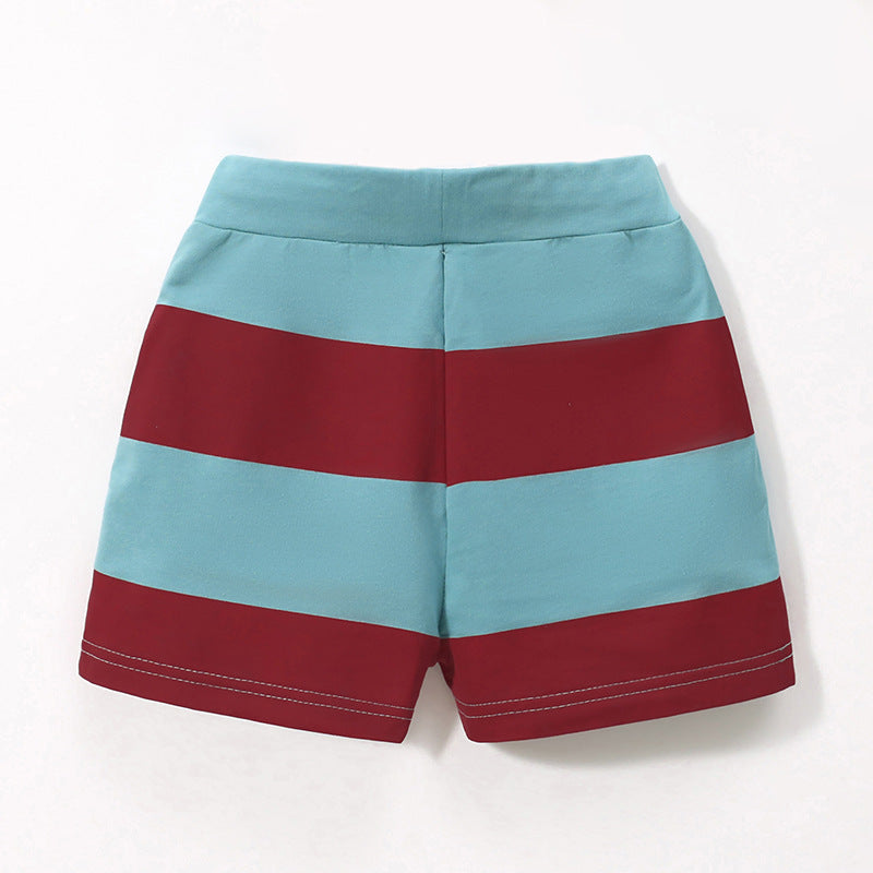 Kids Toddler Boys Girls Casual Cute Stripe Print Shorts