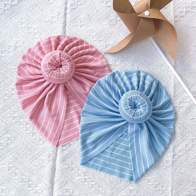 Toddlers Newborn Baby Stripe Knot Cap
