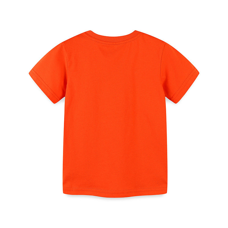 Kids Toddler Boys Casual Cute Cartoon Print Short Sleeve Round Neck T-Shirt