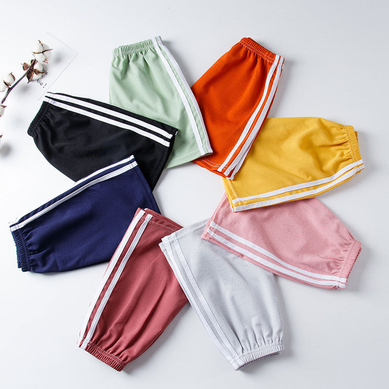 Kids Toddler Girls Boy Fashion Solid Stripe Shorts